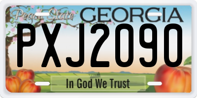 GA license plate PXJ2090