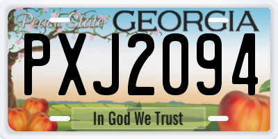 GA license plate PXJ2094