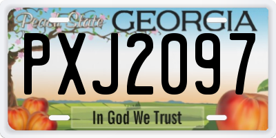 GA license plate PXJ2097