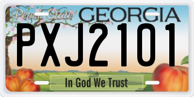 GA license plate PXJ2101