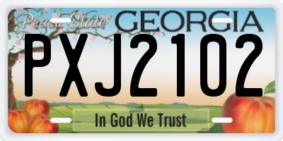 GA license plate PXJ2102