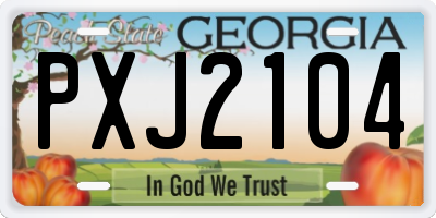 GA license plate PXJ2104