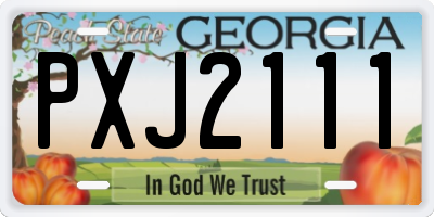 GA license plate PXJ2111