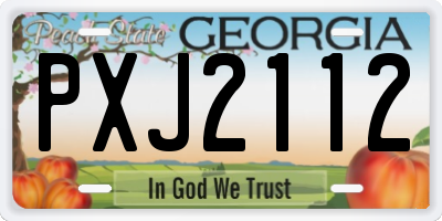 GA license plate PXJ2112