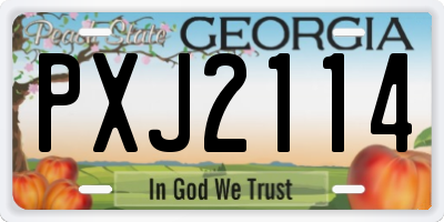 GA license plate PXJ2114