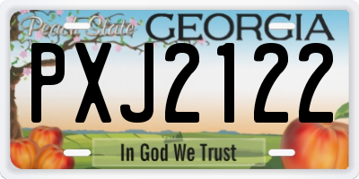 GA license plate PXJ2122