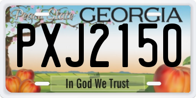 GA license plate PXJ2150