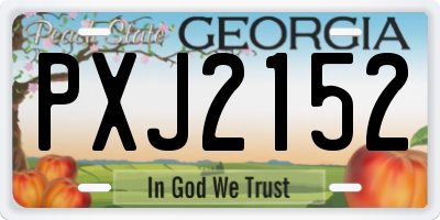 GA license plate PXJ2152
