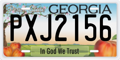 GA license plate PXJ2156