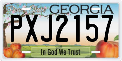 GA license plate PXJ2157