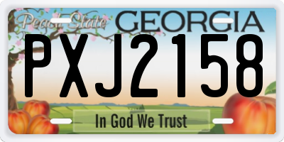 GA license plate PXJ2158