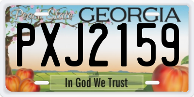 GA license plate PXJ2159