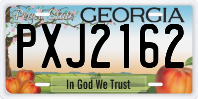 GA license plate PXJ2162