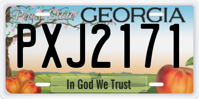 GA license plate PXJ2171