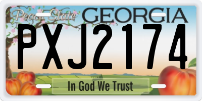 GA license plate PXJ2174