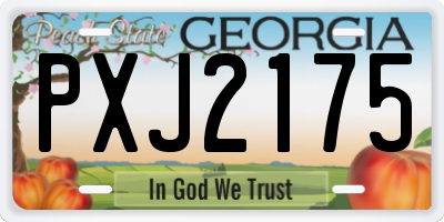 GA license plate PXJ2175