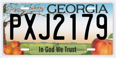 GA license plate PXJ2179