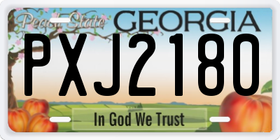 GA license plate PXJ2180