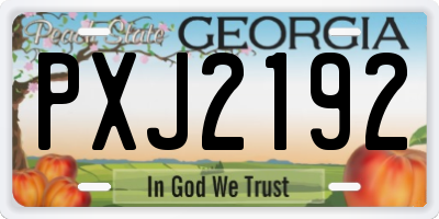 GA license plate PXJ2192