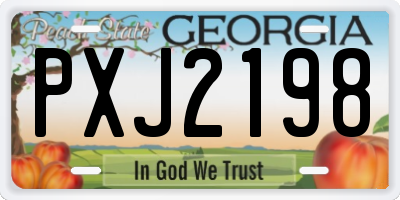 GA license plate PXJ2198