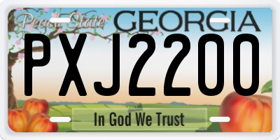 GA license plate PXJ2200