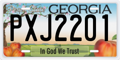 GA license plate PXJ2201
