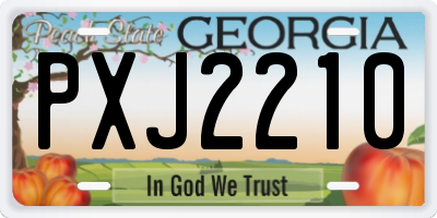 GA license plate PXJ2210