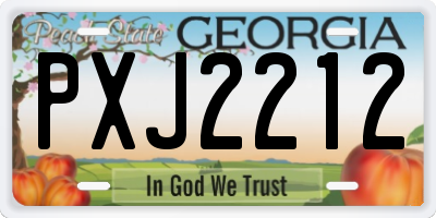 GA license plate PXJ2212