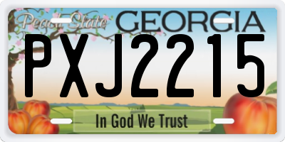 GA license plate PXJ2215