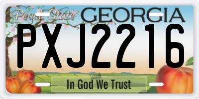GA license plate PXJ2216