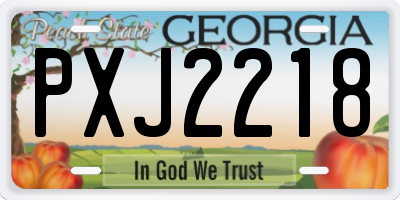GA license plate PXJ2218