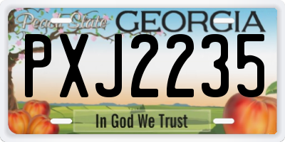 GA license plate PXJ2235