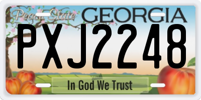 GA license plate PXJ2248