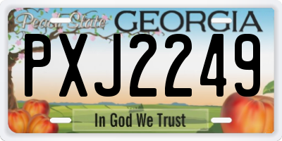 GA license plate PXJ2249