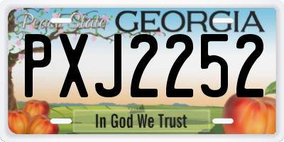GA license plate PXJ2252