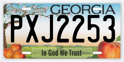 GA license plate PXJ2253