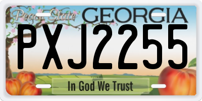 GA license plate PXJ2255