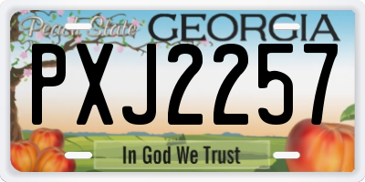 GA license plate PXJ2257