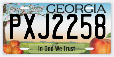 GA license plate PXJ2258