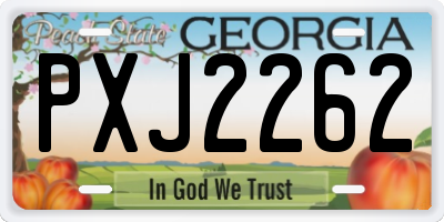 GA license plate PXJ2262