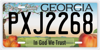 GA license plate PXJ2268