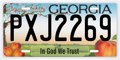 GA license plate PXJ2269