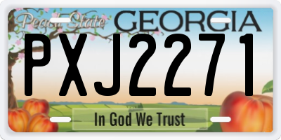 GA license plate PXJ2271