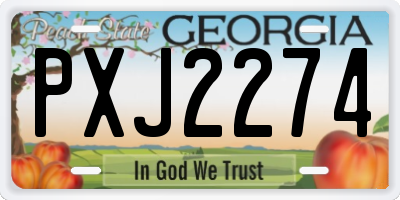GA license plate PXJ2274