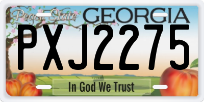 GA license plate PXJ2275