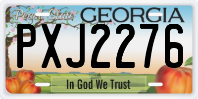 GA license plate PXJ2276