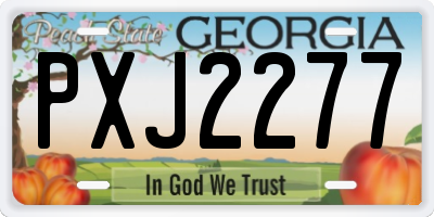 GA license plate PXJ2277
