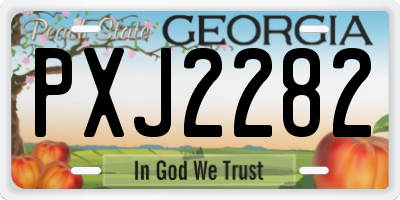 GA license plate PXJ2282