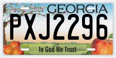 GA license plate PXJ2296