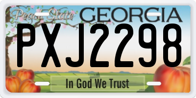 GA license plate PXJ2298